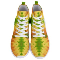 Lemon Lime Tie Dye Men s Lightweight High Top Sneakers by SpinnyChairDesigns