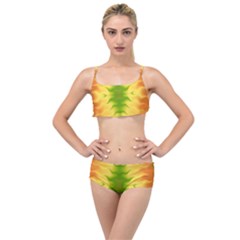 Lemon Lime Tie Dye Layered Top Bikini Set