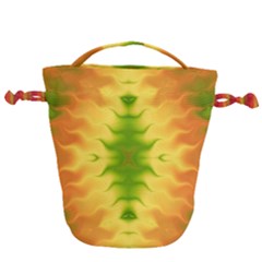 Lemon Lime Tie Dye Drawstring Bucket Bag by SpinnyChairDesigns