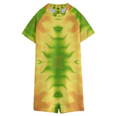 Lemon Lime Tie Dye Kids  Boyleg Half Suit Swimwear