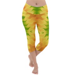Lemon Lime Tie Dye Lightweight Velour Capri Yoga Leggings