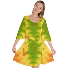 Lemon Lime Tie Dye Velour Kimono Dress