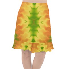 Lemon Lime Tie Dye Fishtail Chiffon Skirt