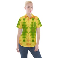 Lemon Lime Tie Dye Women s Short Sleeve Pocket Shirt