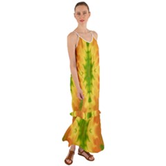 Lemon Lime Tie Dye Cami Maxi Ruffle Chiffon Dress