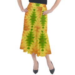 Lemon Lime Tie Dye Midi Mermaid Skirt