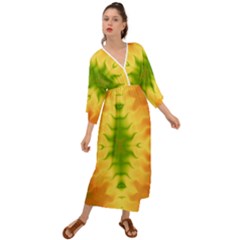 Lemon Lime Tie Dye Grecian Style  Maxi Dress