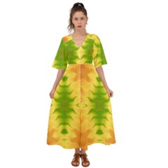 Lemon Lime Tie Dye Kimono Sleeve Boho Dress by SpinnyChairDesigns