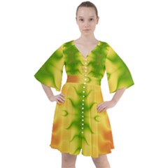 Lemon Lime Tie Dye Boho Button Up Dress by SpinnyChairDesigns