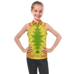 Lemon Lime Tie Dye Kids  Sleeveless Polo Tee