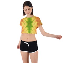 Lemon Lime Tie Dye Tie Back Short Sleeve Crop Tee