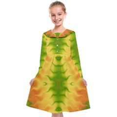 Lemon Lime Tie Dye Kids  Midi Sailor Dress