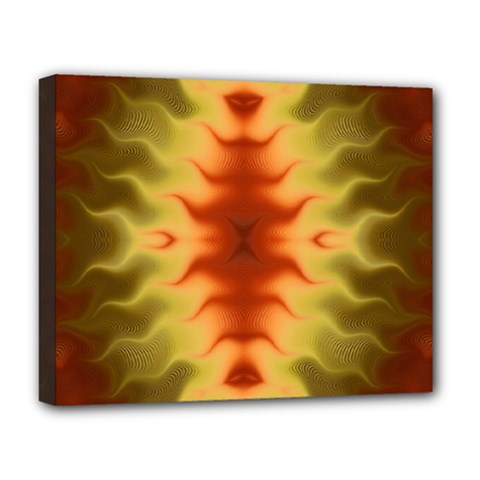 Red Gold Tie Dye Deluxe Canvas 20  X 16  (stretched)