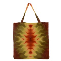 Red Gold Tie Dye Grocery Tote Bag