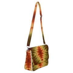 Red Gold Tie Dye Shoulder Bag With Back Zipper