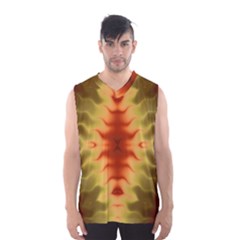 Red Gold Tie Dye Men s Basketball Tank Top