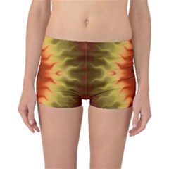 Red Gold Tie Dye Boyleg Bikini Bottoms by SpinnyChairDesigns