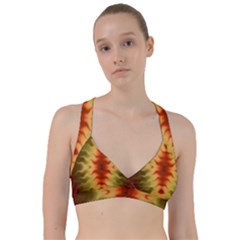 Red Gold Tie Dye Sweetheart Sports Bra