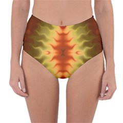 Red Gold Tie Dye Reversible High-waist Bikini Bottoms by SpinnyChairDesigns