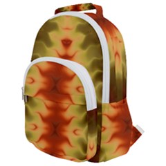 Red Gold Tie Dye Rounded Multi Pocket Backpack by SpinnyChairDesigns