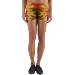 Red Gold Tie Dye Yoga Shorts