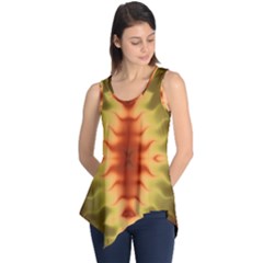 Red Gold Tie Dye Sleeveless Tunic by SpinnyChairDesigns