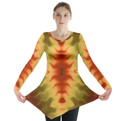 Red Gold Tie Dye Long Sleeve Tunic 