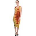 Red Gold Tie Dye Sleeveless Pencil Dress View1