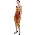 Red Gold Tie Dye Sleeveless Pencil Dress View2