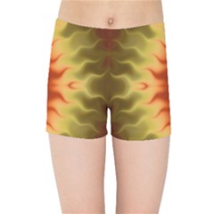 Red Gold Tie Dye Kids  Sports Shorts