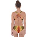 Red Gold Tie Dye Criss Cross Bikini Set View2