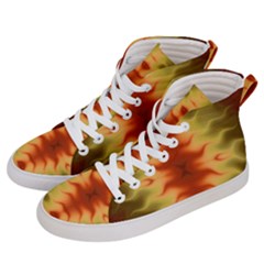 Red Gold Tie Dye Men s Hi-top Skate Sneakers by SpinnyChairDesigns