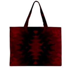 Black Red Tie Dye Pattern Zipper Mini Tote Bag