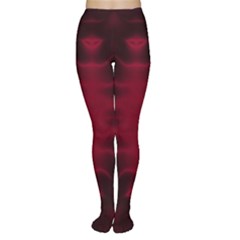 Black Red Tie Dye Pattern Tights by SpinnyChairDesigns