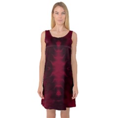 Black Red Tie Dye Pattern Sleeveless Satin Nightdress