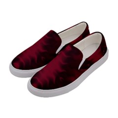 Black Red Tie Dye Pattern Women s Canvas Slip Ons