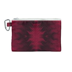 Black Red Tie Dye Pattern Canvas Cosmetic Bag (medium)