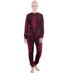 Black Red Tie Dye Pattern Women s Lounge Set