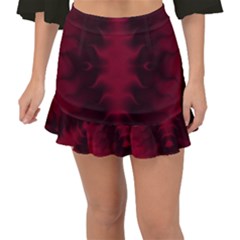 Black Red Tie Dye Pattern Fishtail Mini Chiffon Skirt