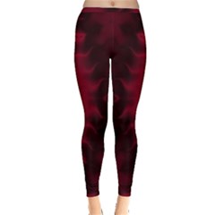 Black Red Tie Dye Pattern Inside Out Leggings