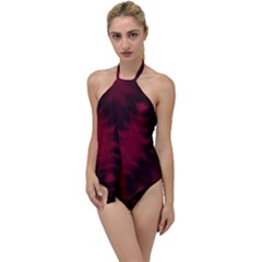 Black Red Tie Dye Pattern Go With The Flow One Piece Swimsuit