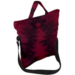 Black Red Tie Dye Pattern Fold Over Handle Tote Bag