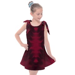 Black Red Tie Dye Pattern Kids  Tie Up Tunic Dress