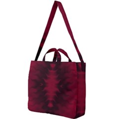 Black Red Tie Dye Pattern Square Shoulder Tote Bag by SpinnyChairDesigns