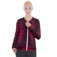 Black Red Tie Dye Pattern Casual Zip Up Jacket