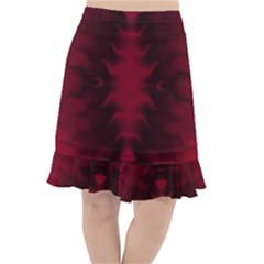 Black Red Tie Dye Pattern Fishtail Chiffon Skirt