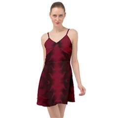 Black Red Tie Dye Pattern Summer Time Chiffon Dress