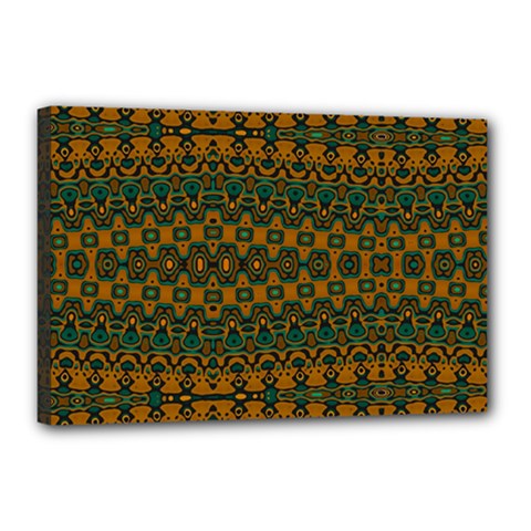 Boho Rustic Green Canvas 18  X 12  (stretched)