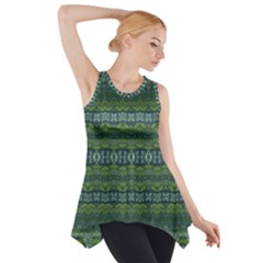 Boho Forest Green  Side Drop Tank Tunic