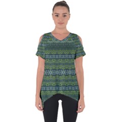 Boho Forest Green  Cut Out Side Drop Tee